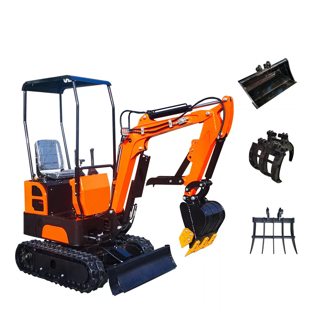 13.5 HP B&S Gas Engine Hydraulic Compact Backhoe Tracked Crawler,Mini Excavator With Four Attachments Micro Excavator Garden Machinery