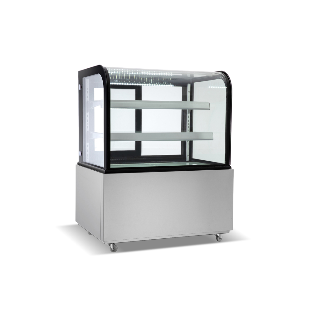 36 in. Commercial Bakery Display Case Curved Glass Stainless Steel Refrigerated Bakery Display Case