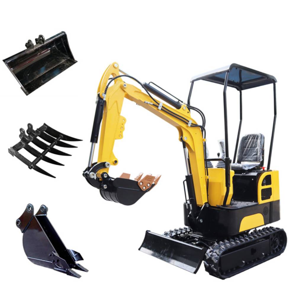 Mini Excavator 13.5 HP B&S Gas Engine Hydraulic Compact Backhoe Tracked Crawler, with Three Attachments ,Micro Excavator Garden Machinery Mini Digger