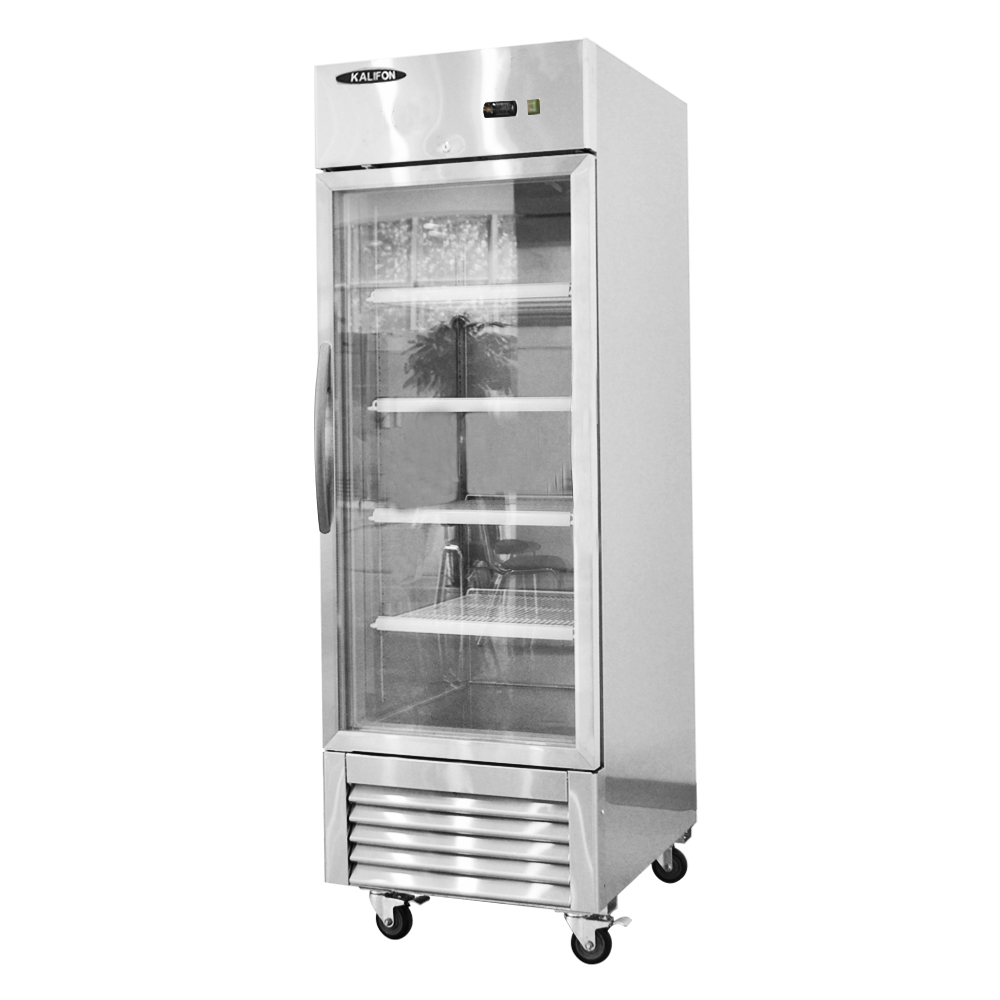 Bolton Tools 20 Cu.ft. Single Glass Door Reach-In Commercial Refrigerator 27″W Cooler Stainless Steel Restaurant Refrigerators ETL Certification