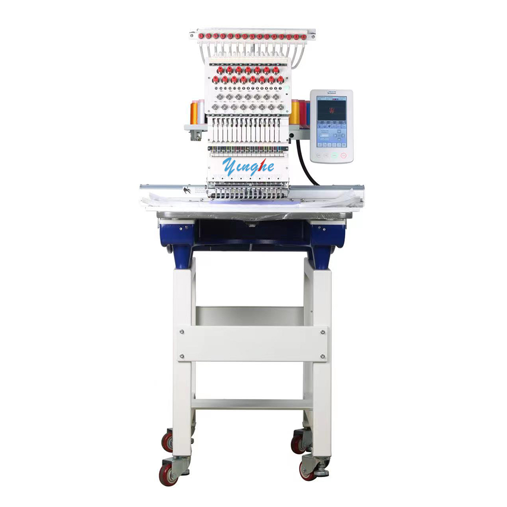 High Speed Multifunctional Commercial Single Head Embroidery Machine With 15 Needles For Cap Hat T-Shirt