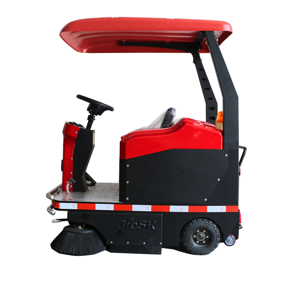 Ride-On Vacuum Sweeper 55″ Cleaning Path Sun Roof DC 48V AGM Battery 40 Gal Hopper, 80729 SQ.ft./hr