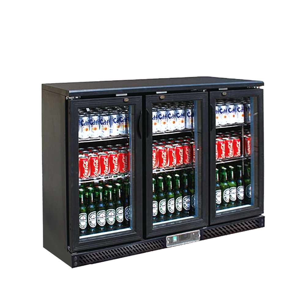 53.2″ Swing Door Back Bar Cooler Back Bar Beverage Refrigerator with Three Glass Doors 11.4 cu.ft