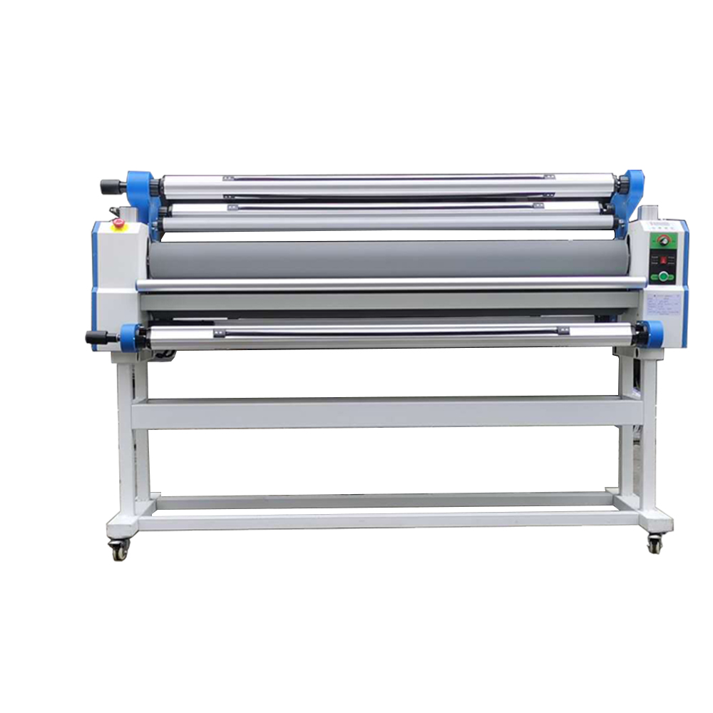 63″ Full- Auto Cold Roll Laminator Machine Wide Format Laminating Machine Pneumatic Roll Laminator Machine Heat Assisted & Trimmer