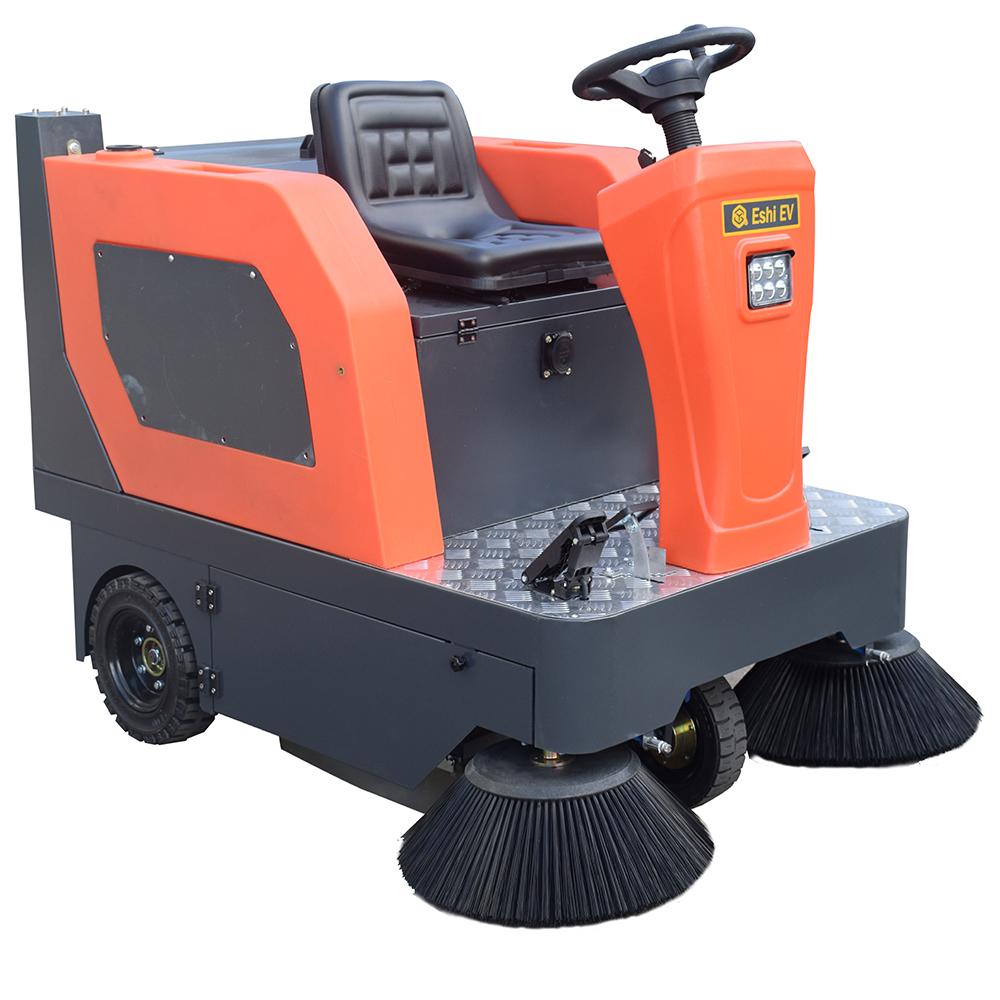 53″ 40Gal Ride-On Floor Sweeper Cleaning Path 70Ah Battery