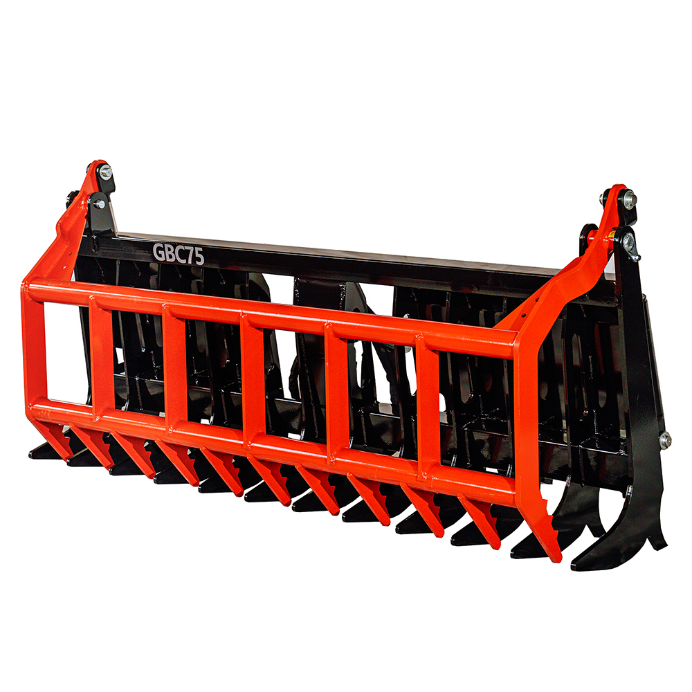 75″ Hydraulic Claw Root Rake Grapple Skid Steer Attachment