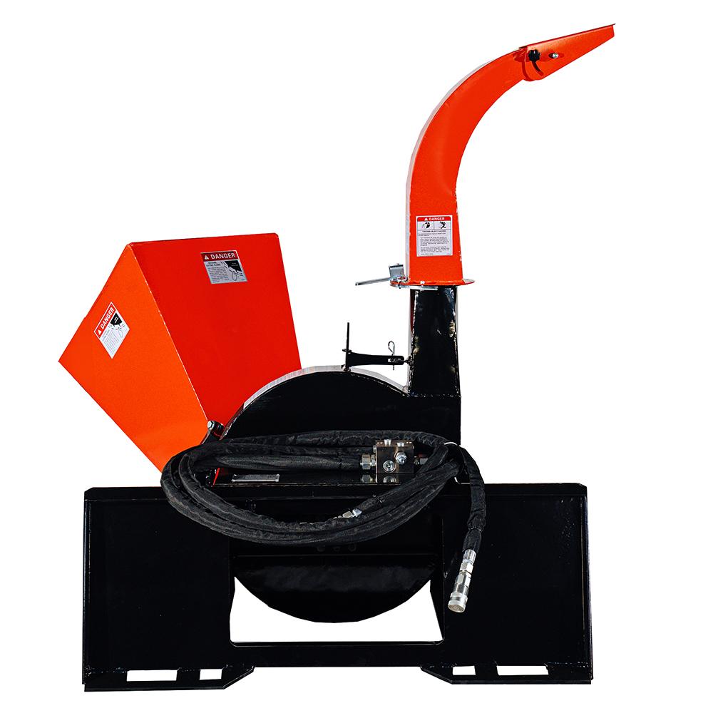 4″ Skid Steer Wood Chipper Attachment with Universal Quick Tach 14-20 GPM