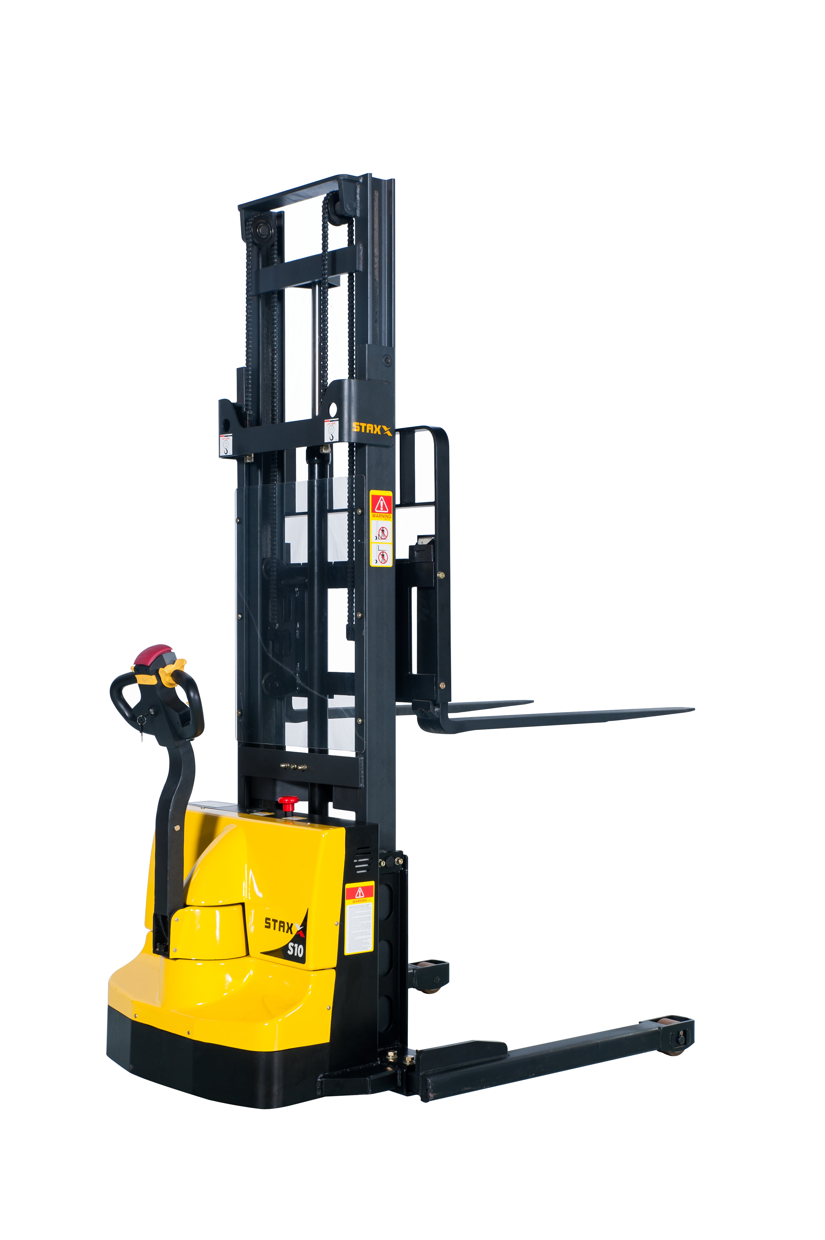 SOVANS Fully Powered Drive and Lift Electric Stacker 2200 lbs Capacity 118“ Lift Height Fixed Forks Material Lift 