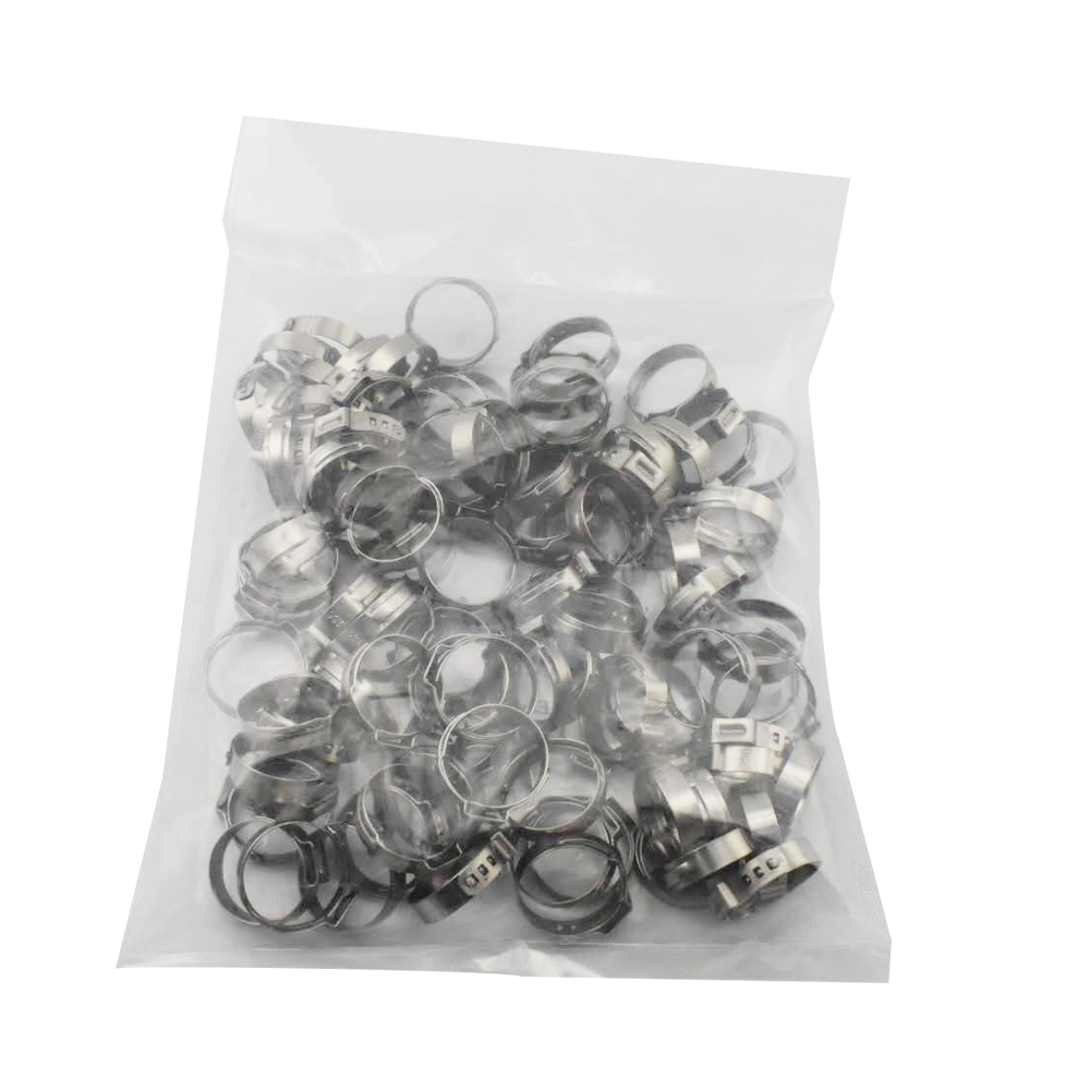 thumbnail image 2 of 304 Stainless Steel Single Ear Hose Clamps – Metric Assortment 10/100 Pack, Water Pipe Hoop Clips 2 of 3