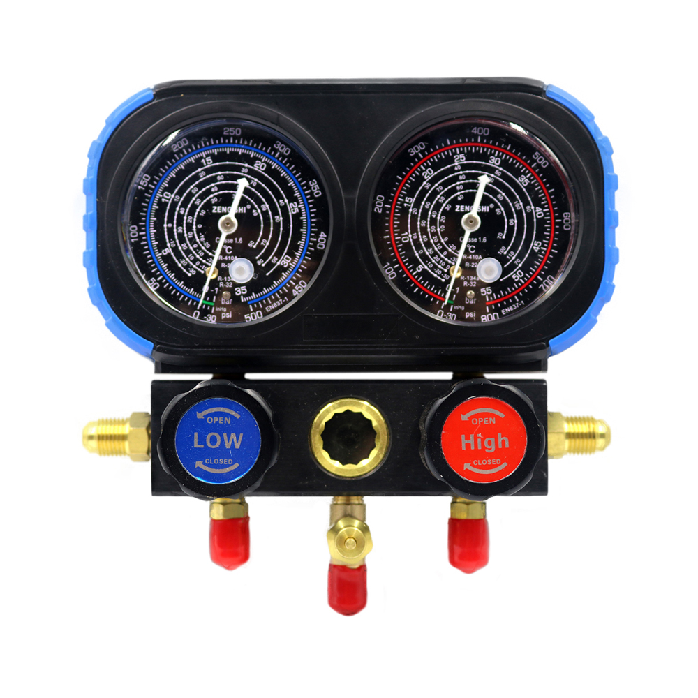 AC conditioning Heat pump R32 R290 R410a R134a Gauge manifold set split unit 