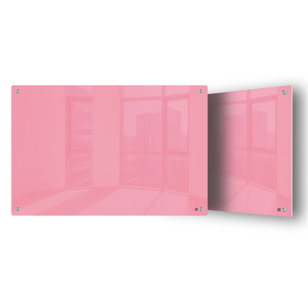 Magnetic Glass Dry Erase Marker Board -24′′ x 36′′ -Pink