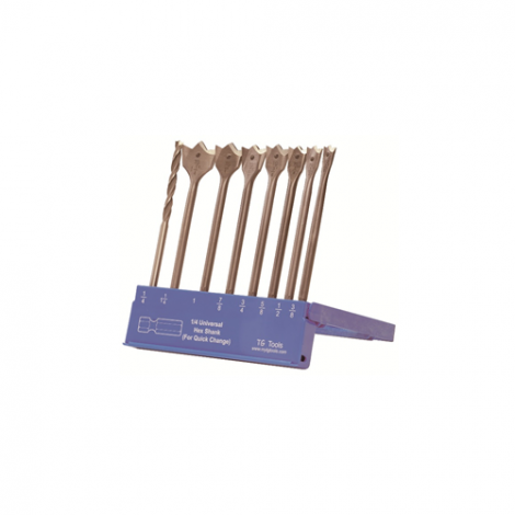 TG Tools 7+1 piece KIK Spade Drill Bit Set | WSJ008002