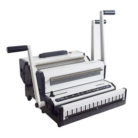 2-in-1 Wire and Spiral Binding Machine with 3 Adjustable Margins - Ideal for Offices, Advertisement, Companies, and Households
