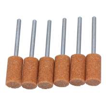 3/8" (D) x 3/4" (T), W177, Cylinder End, Vitrified Aluminum Oxide Mounted Points, Abrasive, 6 Pcs, Made In Taiwan