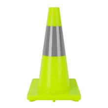 18" PVC Traffic Safety Cone with 6" Reflective Collar Base 11" 2.2 lbs