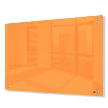 Magnetic Glass Dry Erase Marker Board -35" x 47"- Orange