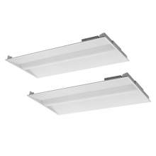 2 Pack 2x4 LED Troffer Lights 4000K Selectable Wattage 128lm/w DLC