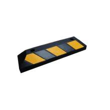 Rubber Parking Curb 22''L x 6''W x 4''H Black With Yellow Stripes