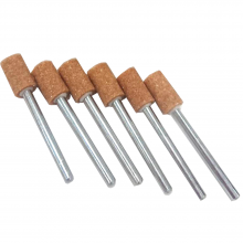 5/16" (D) X 1/2" (T), W170, Cylinder End, Vitrified Aluminum Oxide Mounted Points, Abrasive, 6 Pcs, Made In Taiwan