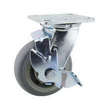 5" Swivel Plate Caster 450lb Capacity TPR With Side Brake