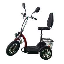 3-wheel Mobility Scooter Foldable Large-capacity Basket Red Black Small Travel Scooter