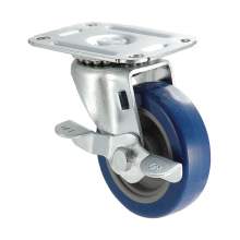 5" Light-Duty Swivel With Brake Plate Caster 145 Lb Load Rating