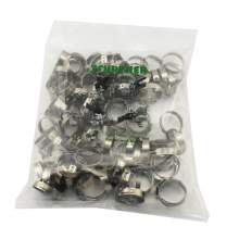 100Pcs 304 Stainless Steel Single Ear Hose Clamps Crimping 27.6-30.8mm