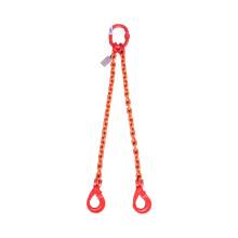 4400lbs WLL 2-Leg 5/16" x 5' Chain Sling w/Self-Locking Hook, Grade 80