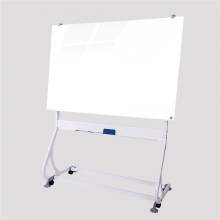 Mobile Magnetic Glass Board - 48"W x 36"H - Ultra White - Frameless