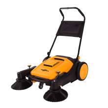 Manual Floor Sweeper Industrial Push Sweeper Hand Sweeper 16L 3 Brushes 2000m2/h 