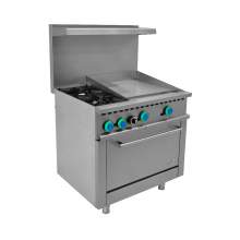 36" Commercial Gas Range 2 Burner with 24" Griddle and 1 Oven
