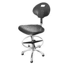 Polyurethane ESD Chair, Aluminum Base, Cleanroom Task Chair, Black