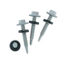 #12 x 1-1/2" Self Drilling Screw With HEX Big Washer Jead Ruspert Coated  6750 pcs/27pkg Made In Taiwan| DG