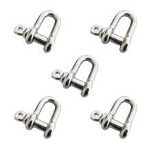 5pcs D Shackle 304 Stainless Steel 1/2” Body Size 5/8" Pin Dia
