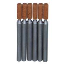 1/8" (D) x 3/8" (T), W145, Cylinder End, Vitrified Aluminum Oxide Mounted Points, Abrasive, 6 Pcs, Made In Taiwan