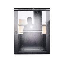 15U 23.6"*23.6" Wall Mounted Cabinet With 2fans And 1shelf Glass Door
