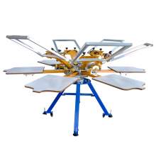 6 Color 6 Station Double-rotary Manual Screen Printing Machine & Frame