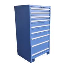 Industrial Modular Drawer Cabinet, Metal Heavy Duty Drawer Cabinet 9 Drawers 30"W x 27 3/4"D x 59"H, 100% Drawer Extension