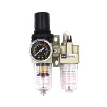 Pneumatic 1/4" NPT Air Compressor Water Separator -Compressed Air Filter Regulator Lubricator Combo AC2010-02 Manual Drain 0-150 PSI 40μm Brass
