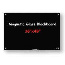 Magnetic Glass Dry Erase Board - 36"x48" - Black