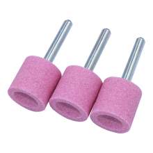 1" (D)  x1" (T), A38, Cylinder Cup End, Vitrified Aluminum Oxide Mounted Points, Abrasive, 3 Pcs, Made In Taiwan