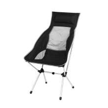 Lightweight High Back Portable Compact Folding Camping Chair Black