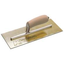 14" x 5" Golden Stainless Steel Cement Trowel with Camel Back Wood Handle on a Short Shank