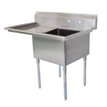 38 1/2" 18-Ga SS304 One Compartment Commercial Sink Left Drainboard