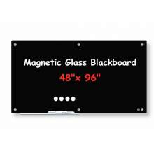 Magnetic Glass Dry Erase Board - 48"x96" - Black