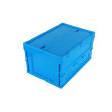 56 Liter Collapsible Crate with Lid 23.62"L x 15.75"W x 12.6"H Blue