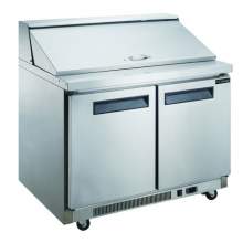 14.3 cu. ft. 2-Door Commercial Food Prep Table Refrigerator in Stainless Steel