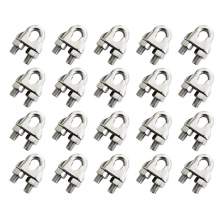 20pcs Stainless Steel Wire Rope Clip For 3/16" Wire Rope