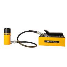 25 Tons Hydraulic Cylinder Jack Single Acting 4'' Stroke with Hydraulic Foot Pump and Hose