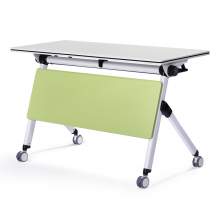 Folding Flip Top Training Table 72 x 24" On Wheels With Modesty Panel